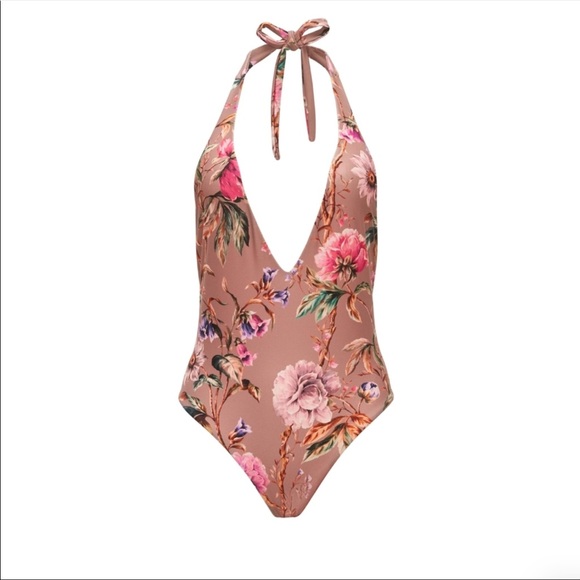 Vitamin A Emma Sexy Plunge Swimsuit Ginger Floral - Picture 2 of 11